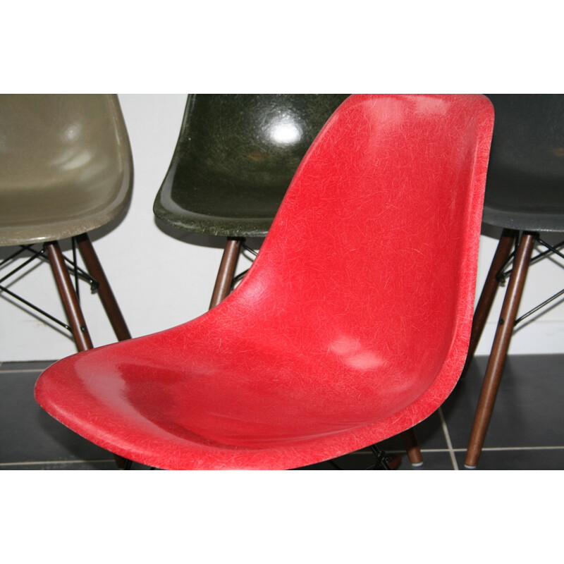 Herman Miller red rocking chair, Charles & Ray EAMES - 1960s