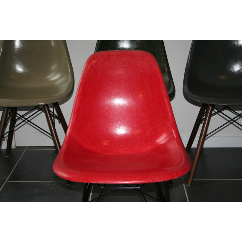 Herman Miller red rocking chair, Charles & Ray EAMES - 1960s