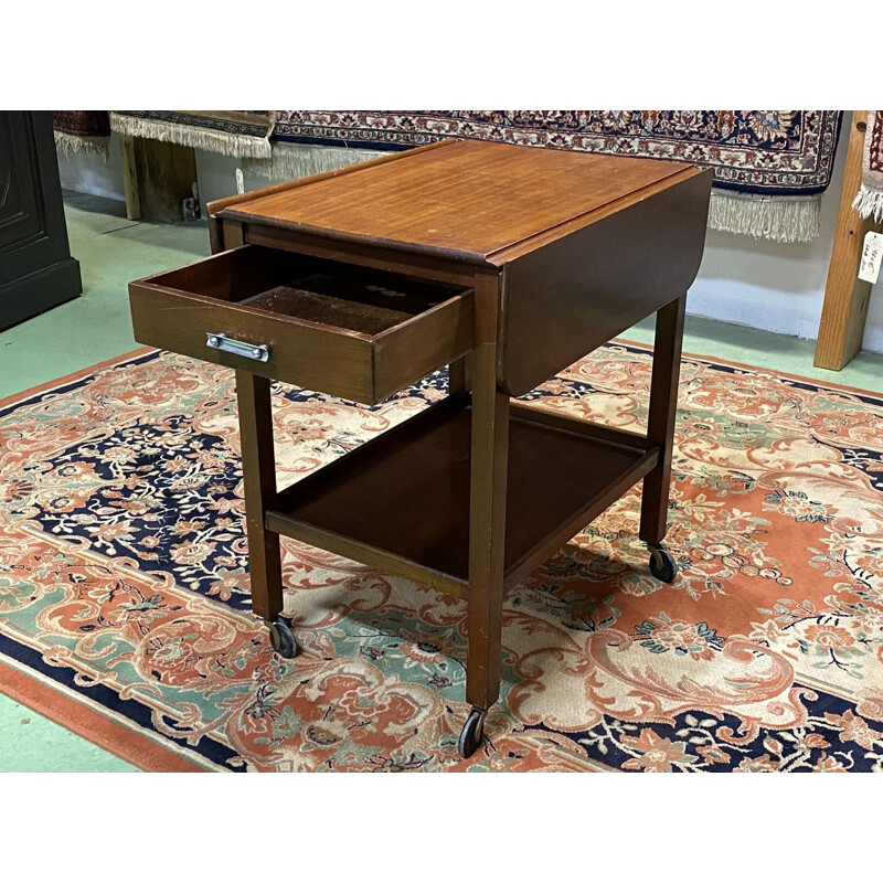 Mahogany rolling table 50's