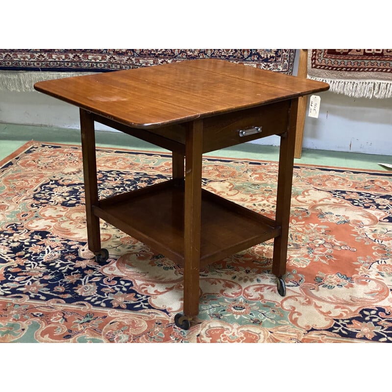 Mahogany rolling table 50's