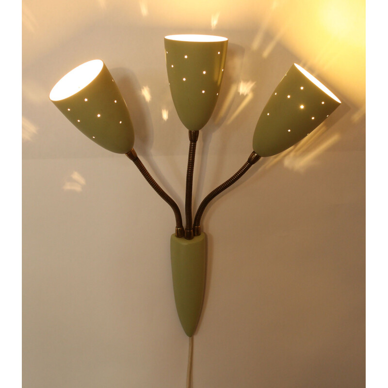 Italian vintage wall-lamp in pastel green 1950s