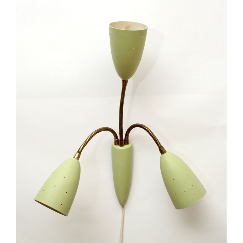 Italian vintage wall-lamp in pastel green 1950s