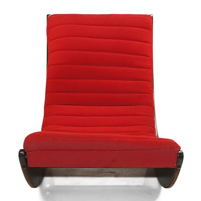 Rocking chair vintage rouge de Verner Panton pour Rosenthal, 1970