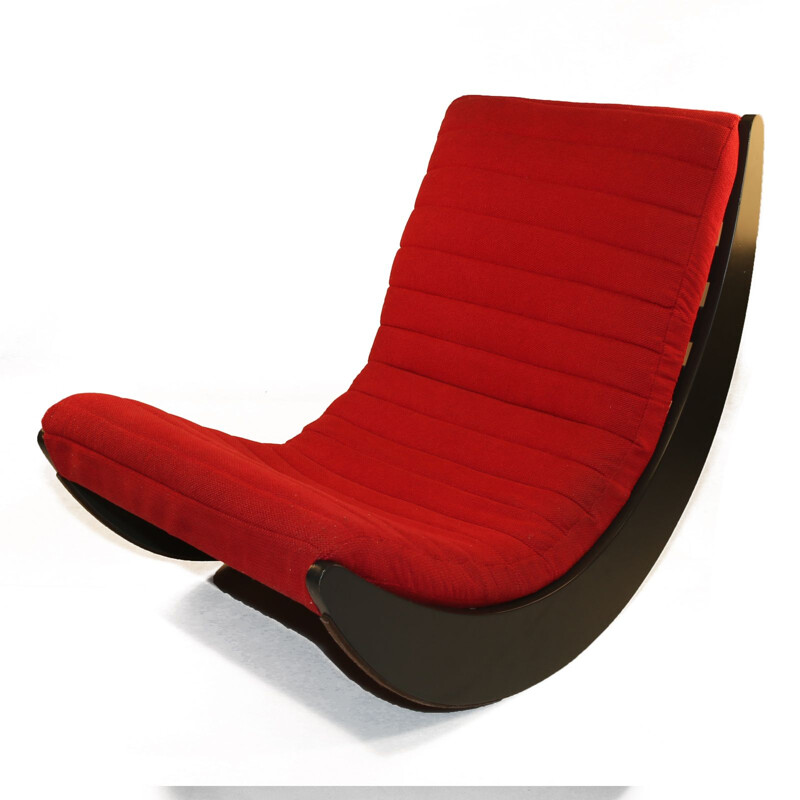 Red vintage Rocking chair by Verner Panton for Rosenthal, 1970s