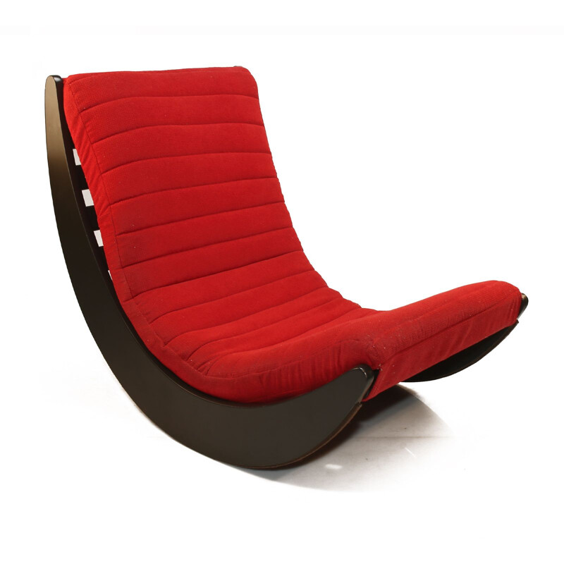 Rocking chair vintage rouge de Verner Panton pour Rosenthal, 1970