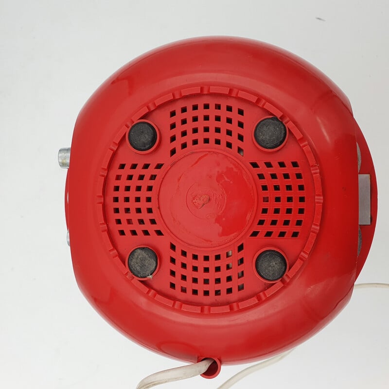 Lampada radio vintage rossa di Adriano Rampoldi per Europhon, 1970