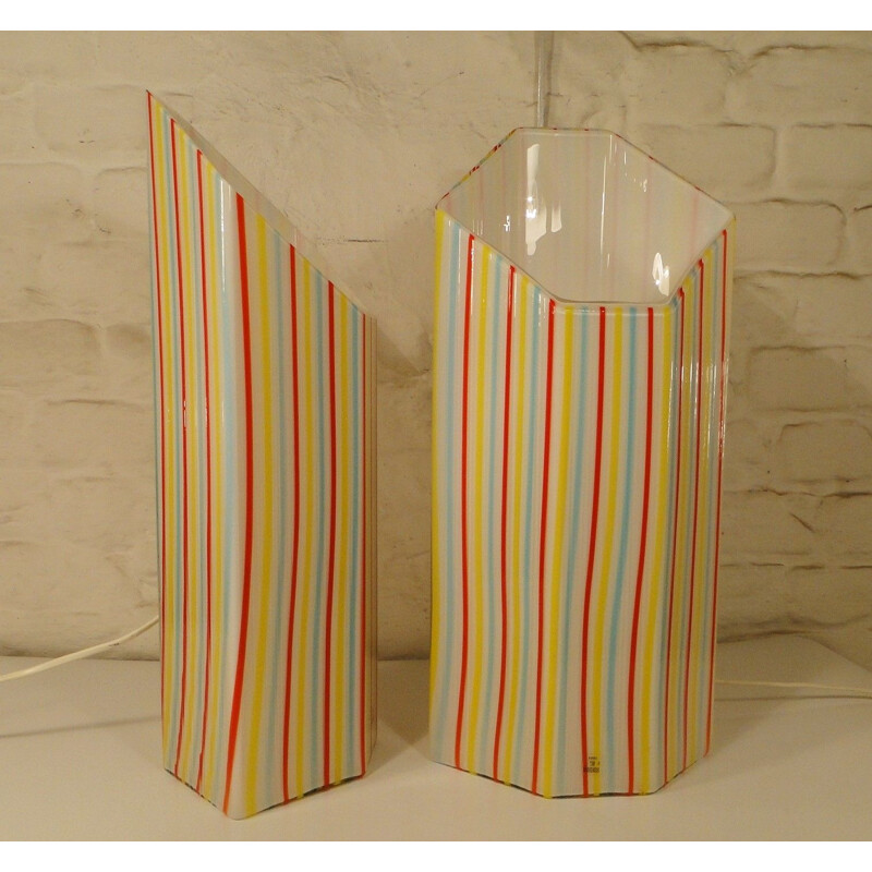 Pair of Murano glass lamps, 1980's