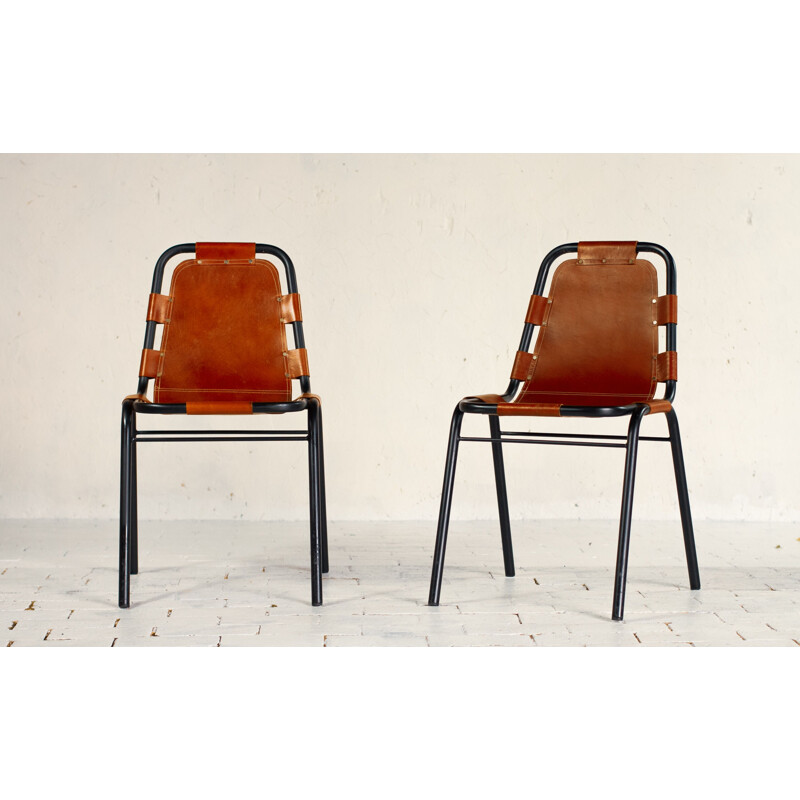 Pair of Les Arcs vintage chairs by Charlotte Perriand