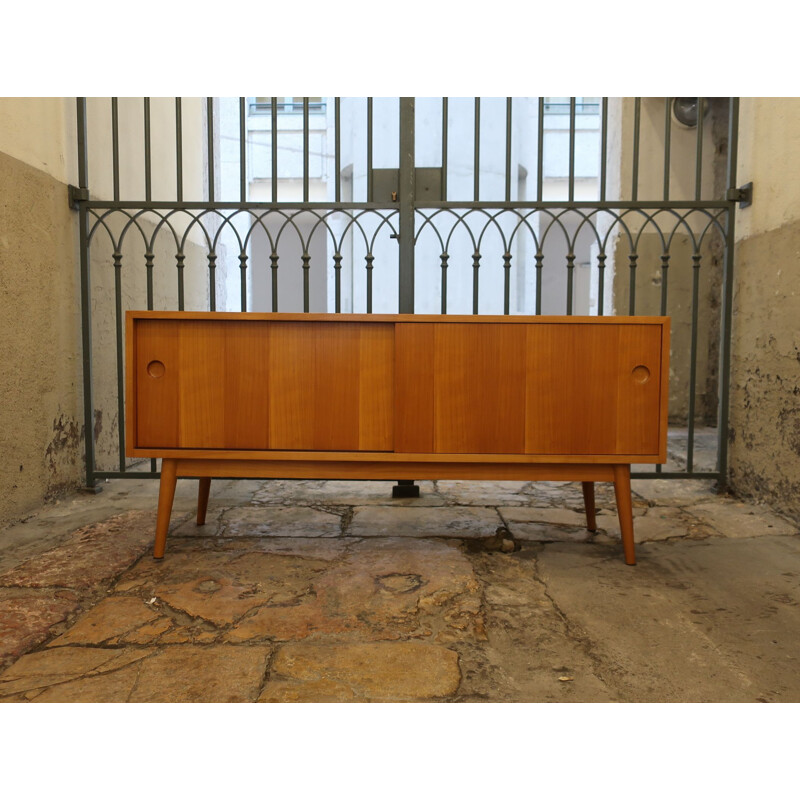 Vintage Sideboard with 2 sliding doors in teak from the 60s