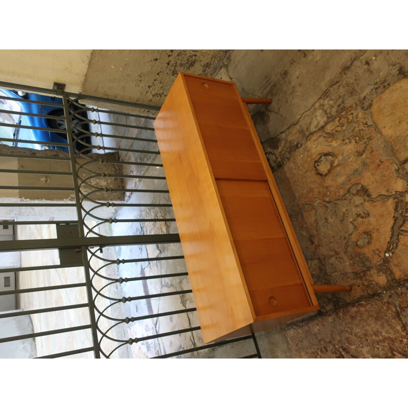 Vintage Sideboard with 2 sliding doors in teak from the 60s