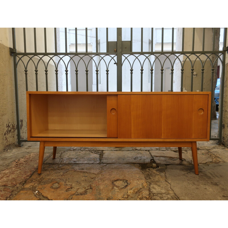 Vintage Sideboard with 2 sliding doors in teak from the 60s