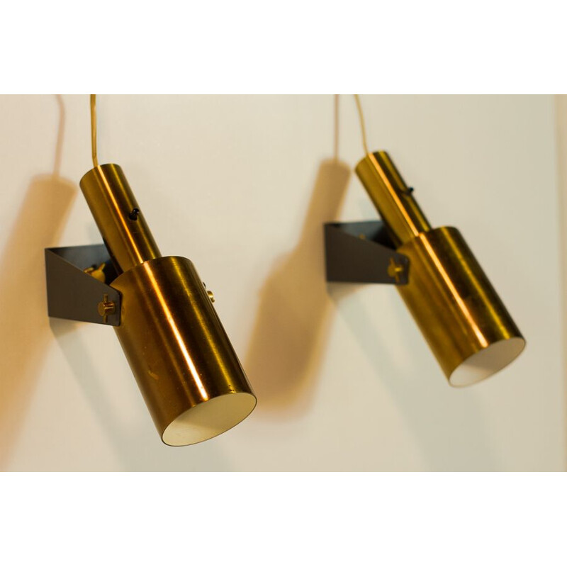 Pair of vintage SONET sconces by Hans Per Jeppesen for Fog and Morup, Denmark, 1960