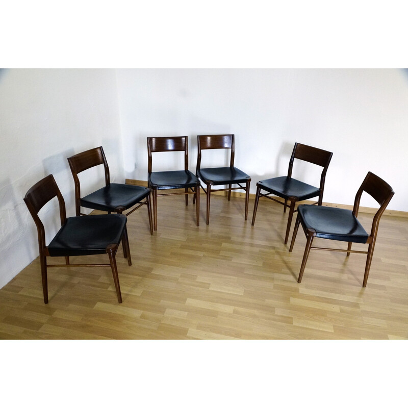 Set of 6 Wilkhahn "351/3" dining chairs, Georg LEOWALD - 1950s