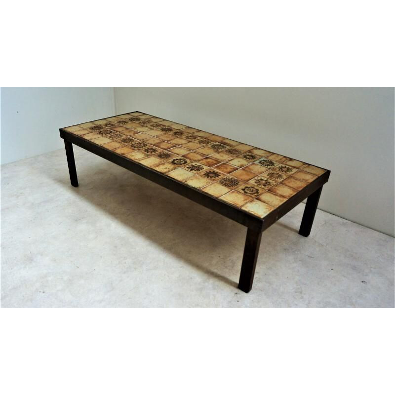 Vintage coffee table "with little faces"  R.Capron
