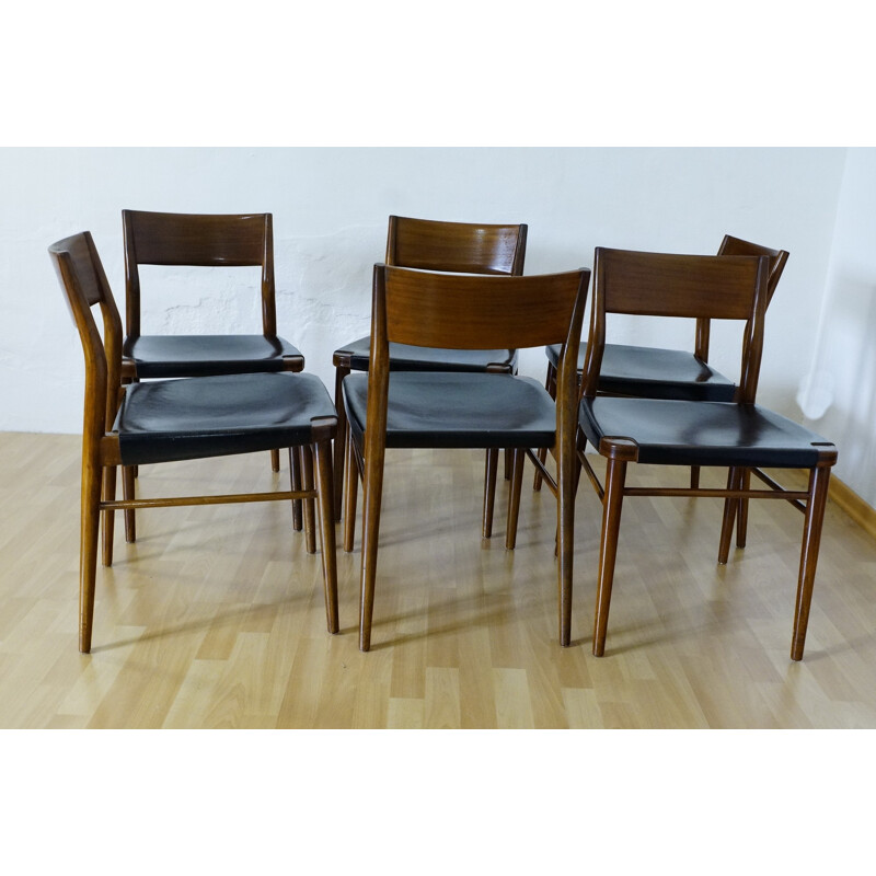 Set of 6 Wilkhahn "351/3" dining chairs, Georg LEOWALD - 1950s