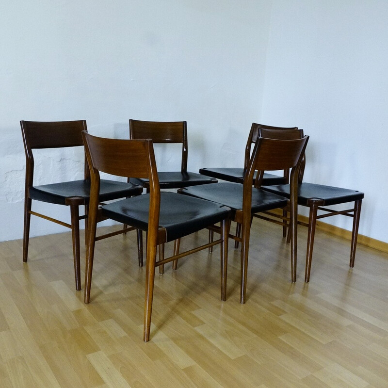 Set of 6 Wilkhahn "351/3" dining chairs, Georg LEOWALD - 1950s