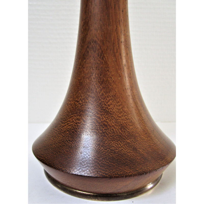 Rosewood and brass vintage table lamp 60's