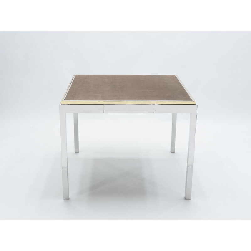 Chrome brass lacquered game table 1970