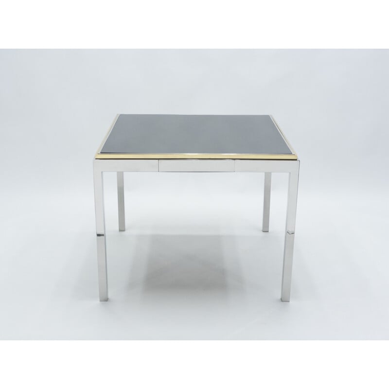 Chrome brass lacquered game table 1970