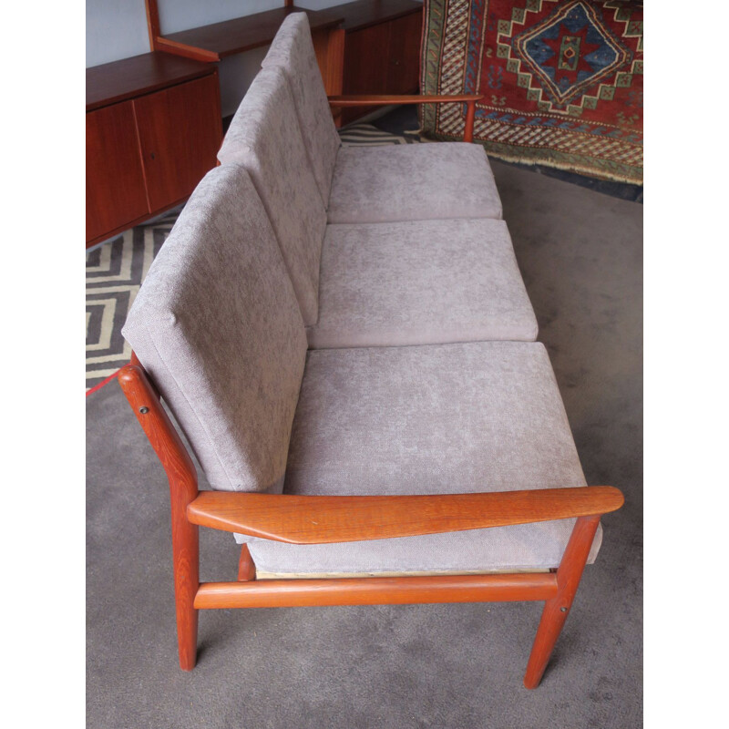 Grete Jalk Danish vintage 3-Seater Teak Sofa 1960s