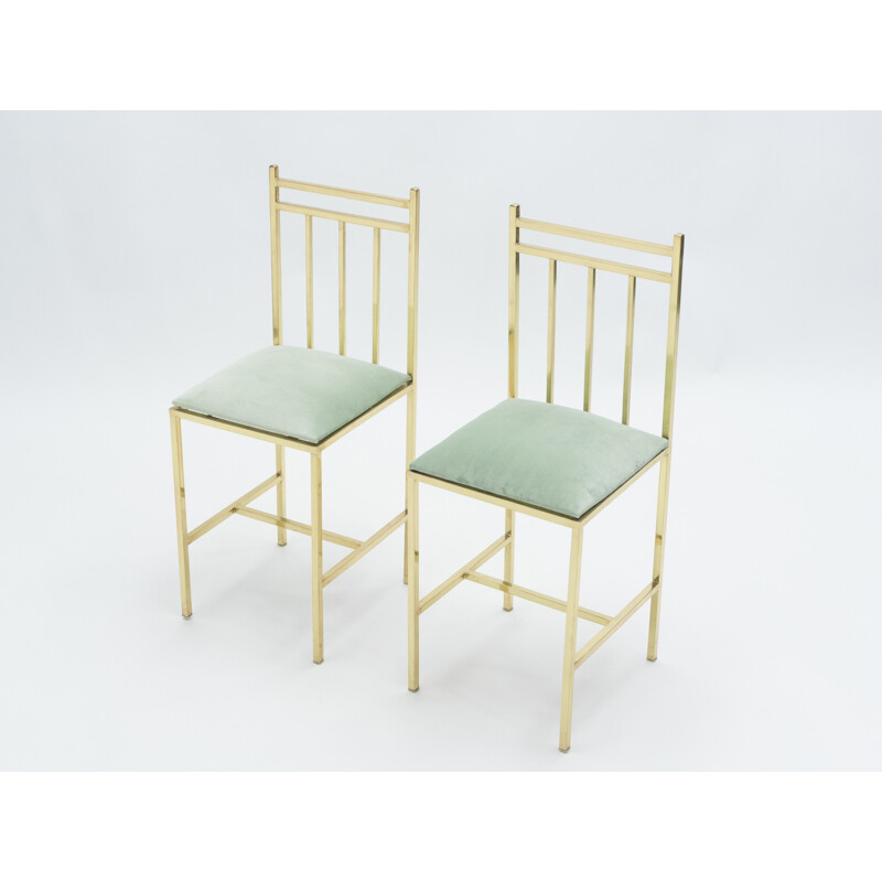 Ein Paar Vintage-Stühle aus lackiertem Messing von Marc Duplantier, 1960