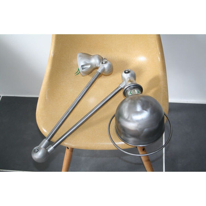 Jean Louis Domecq industrial Jieldé vintage wall lamp 2 arms