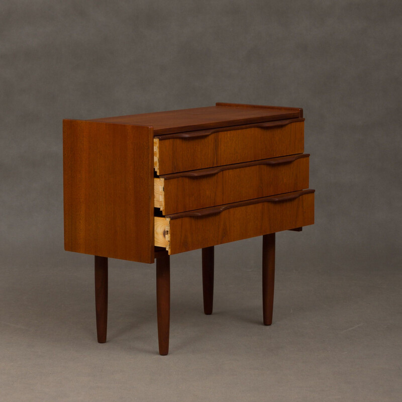 Small Danish teak dresser with 3 drawers