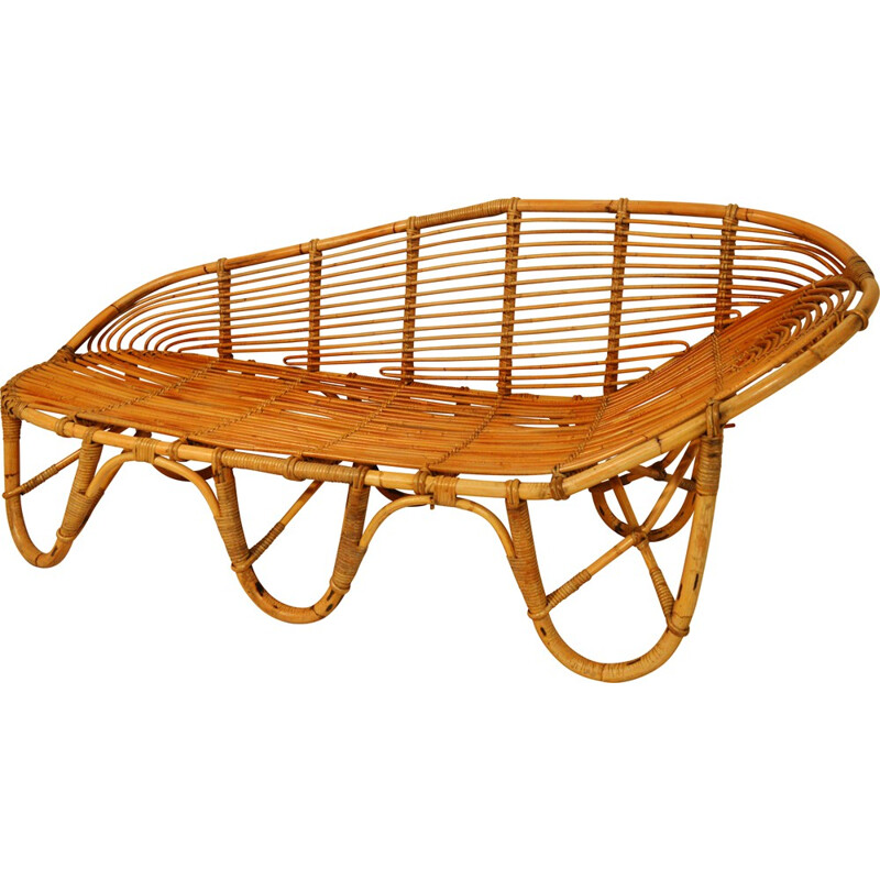 Bench in bended bamboo - 1960s