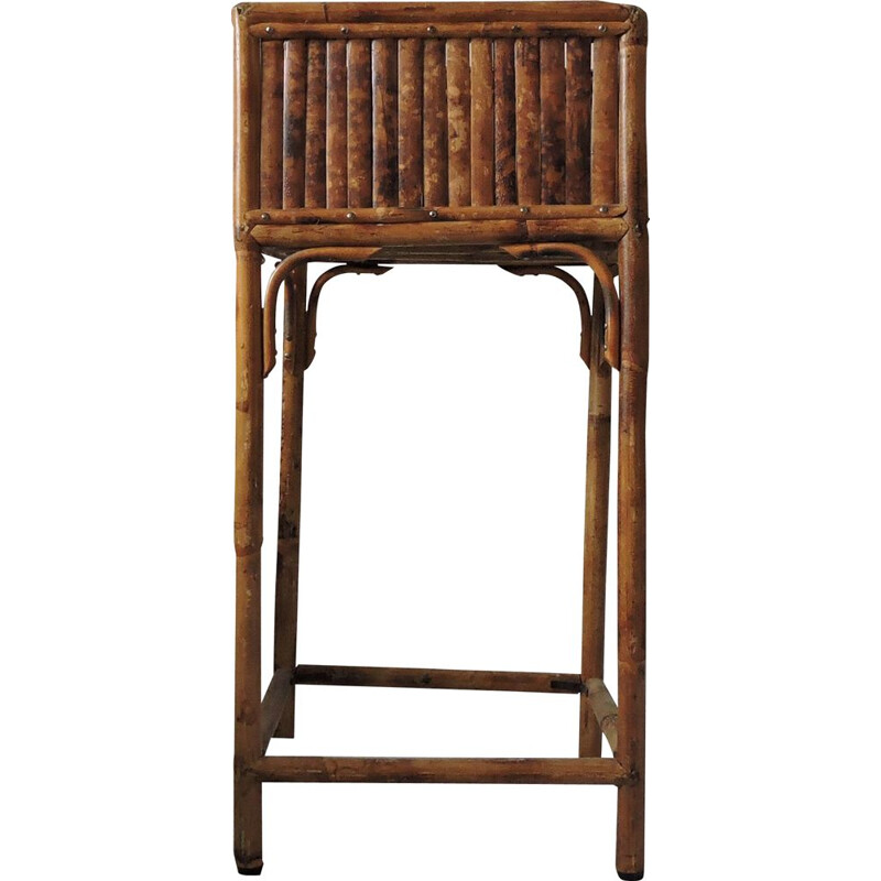 Square Bamboo Plant Stand, 1970s