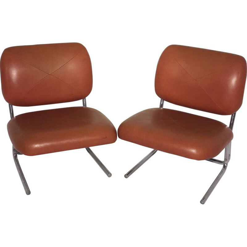 Paire de fauteuils vintage Grinwiss