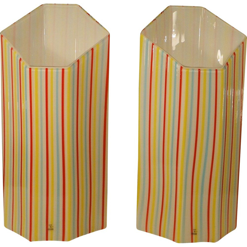 Paire de lampes vintage en verre de Murano, 1980's