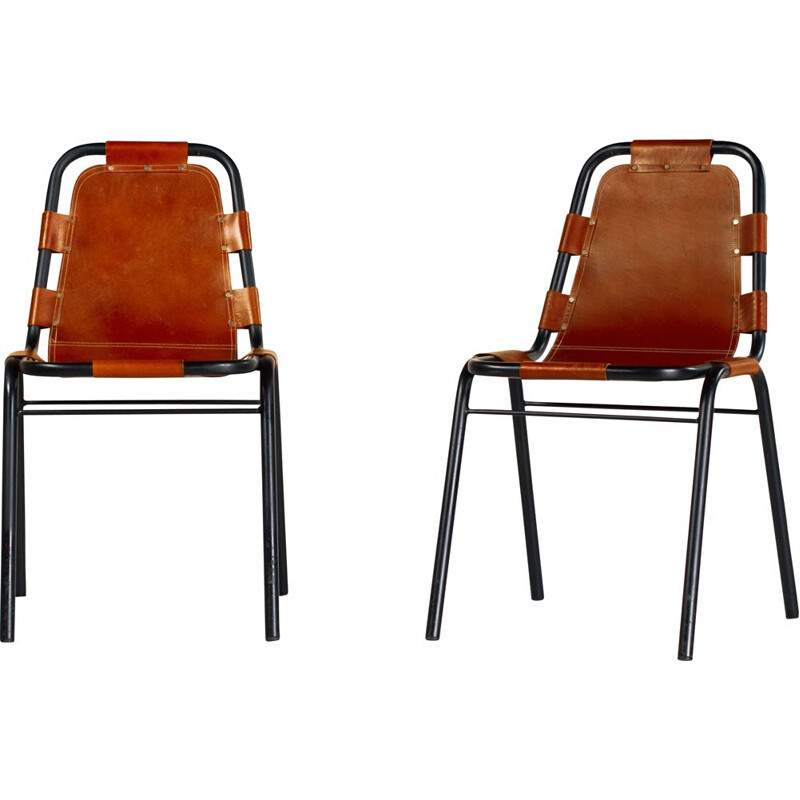 Paire de chaises vintage Les Arcs pour Charlotte Perriand