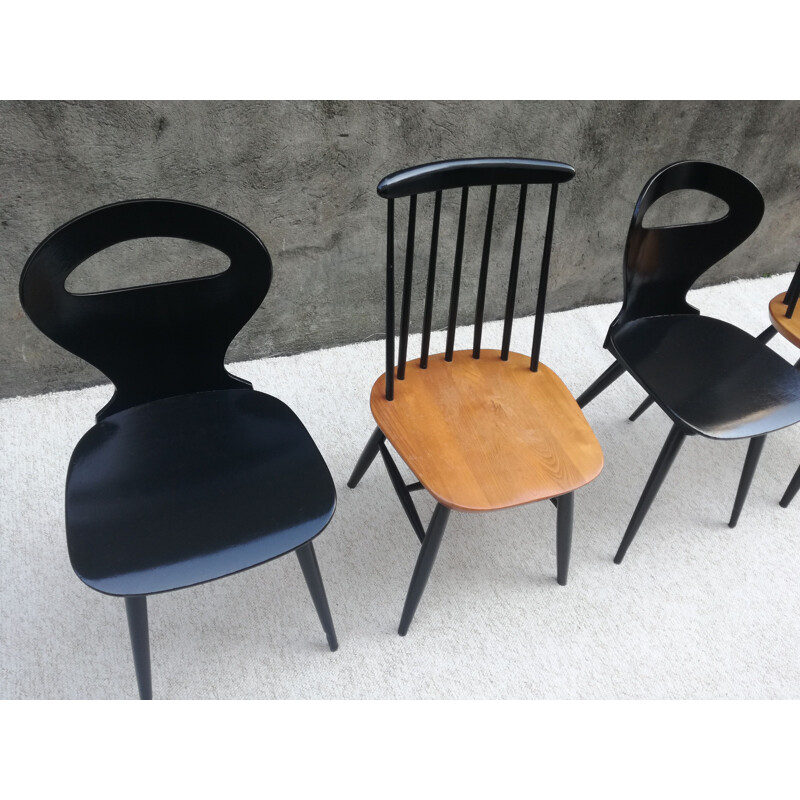 2 pairs of Vintage Chairs - Bistro and Scandinavian