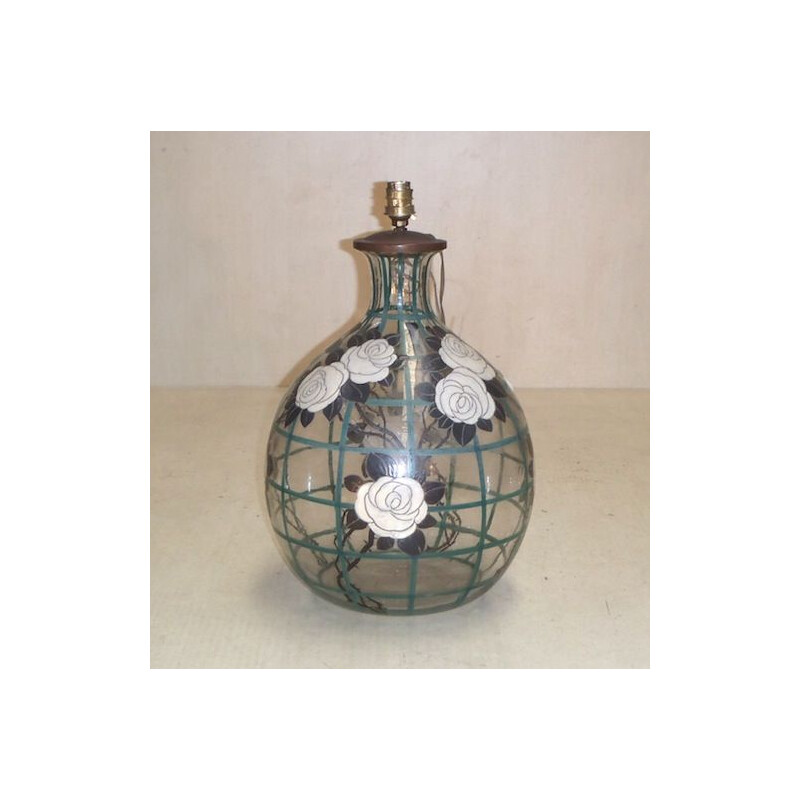 Vintage-Vase aus mundgeblasenem Glas, 1930