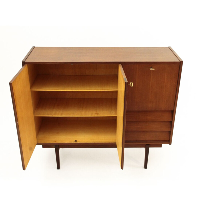 Italian teak Sideboard with bar Mid-Century 1960s