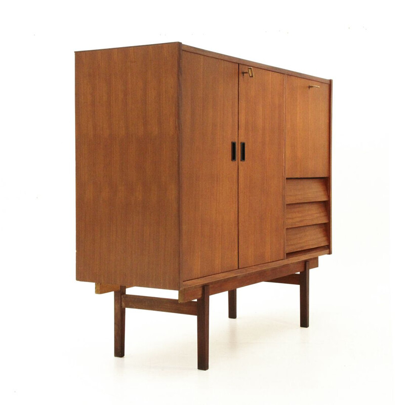 Italian teak Sideboard with bar Mid-Century 1960s