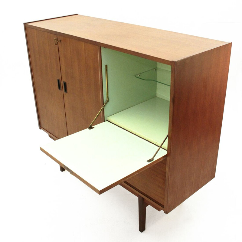 Italian teak Sideboard with bar Mid-Century 1960s