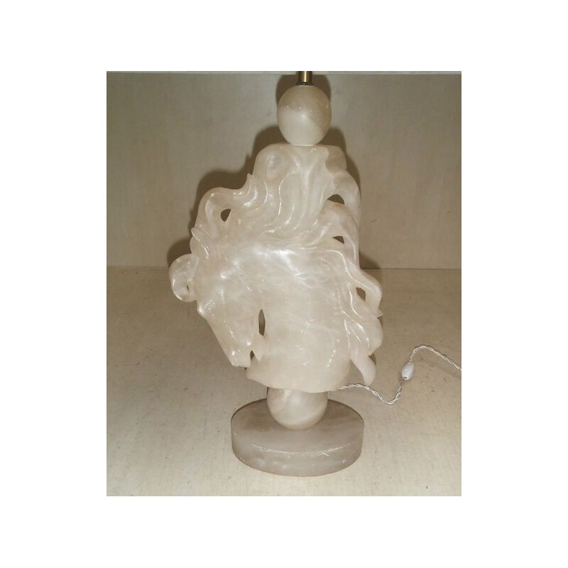 Lampe Vintage-Skulptur aus Alabaster, 1940