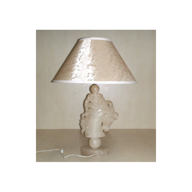 Lampe Sculpture vintage en albâtre, 1940