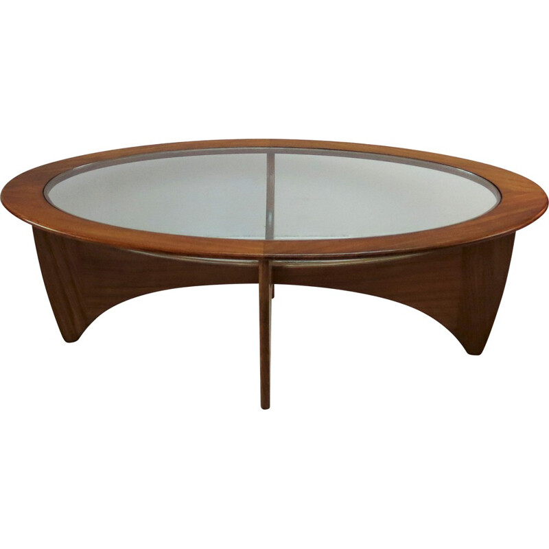 G-Plan "Astro" oval coffee table in teak and glass, Victor WILKINS - 1960s