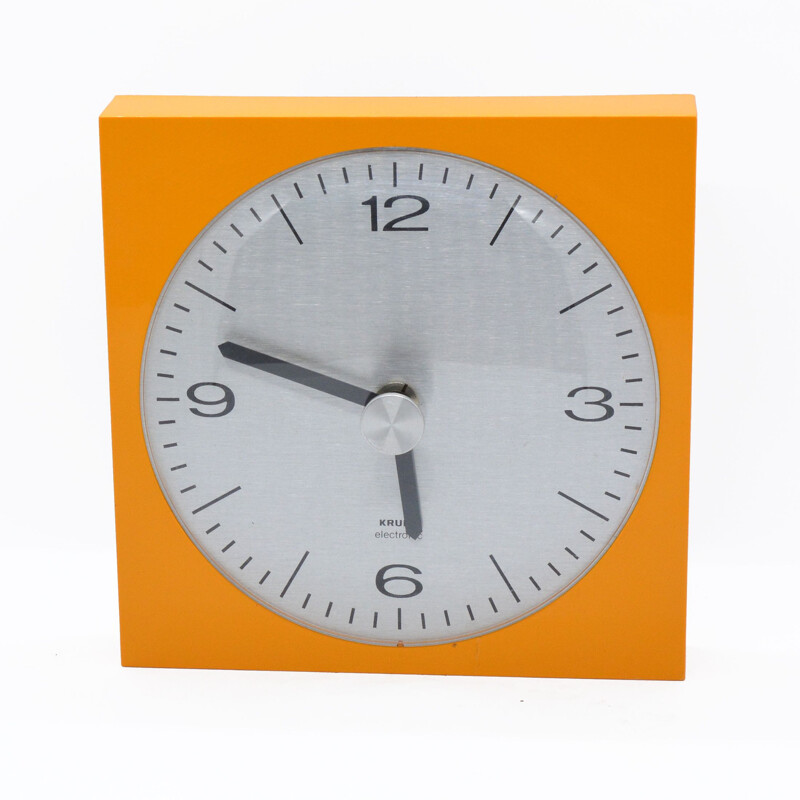 Krups orange vintage wall clock, 1960