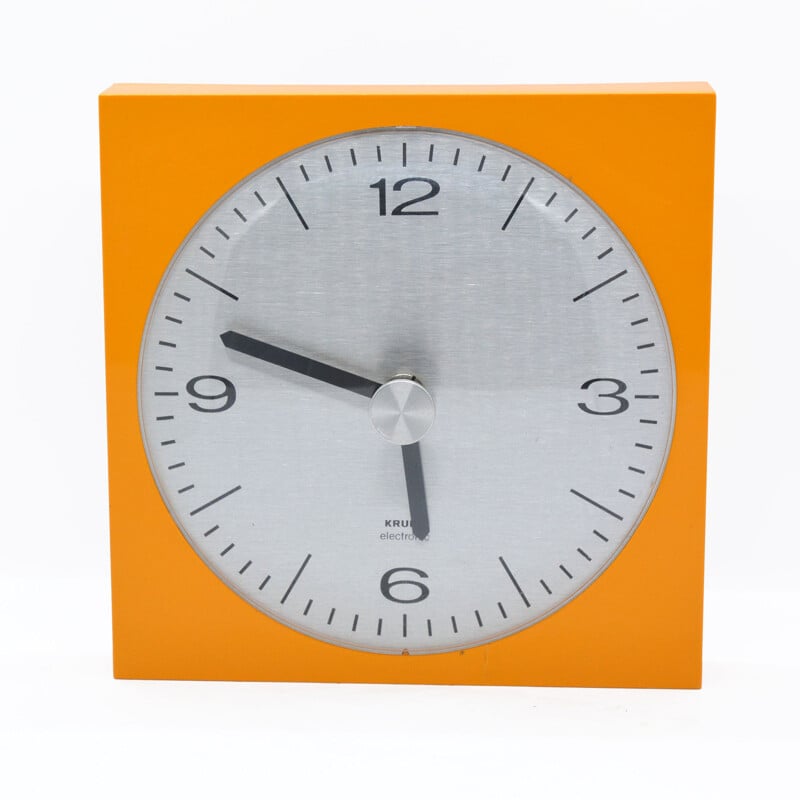 Krups orange vintage wall clock, 1960