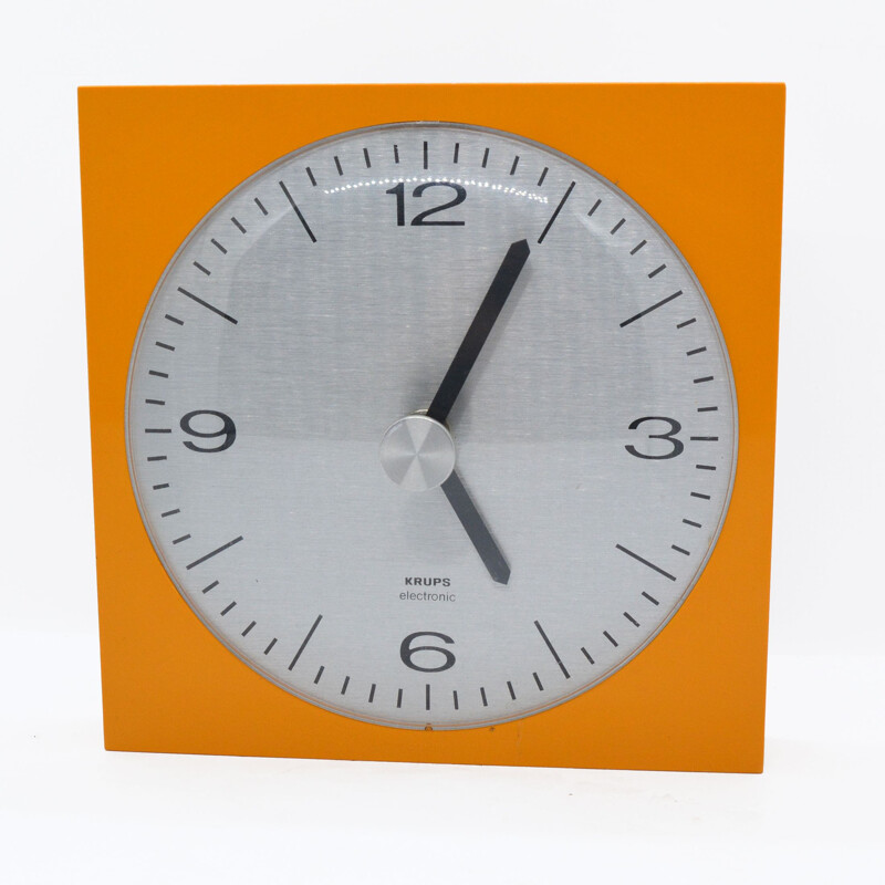 Krups orange vintage wall clock, 1960