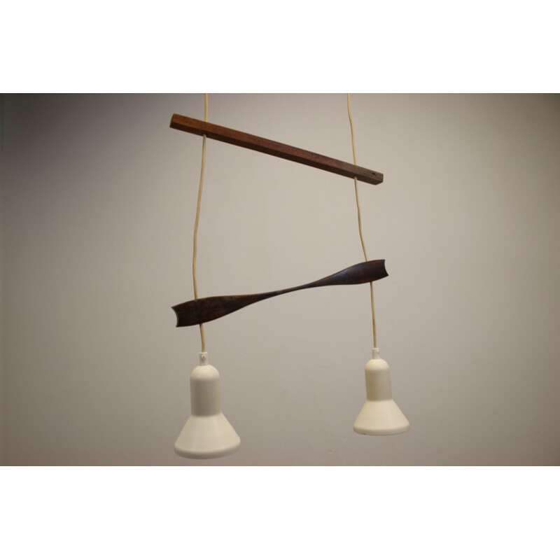 Vintage Scandinavian 2-arm hanging lamp