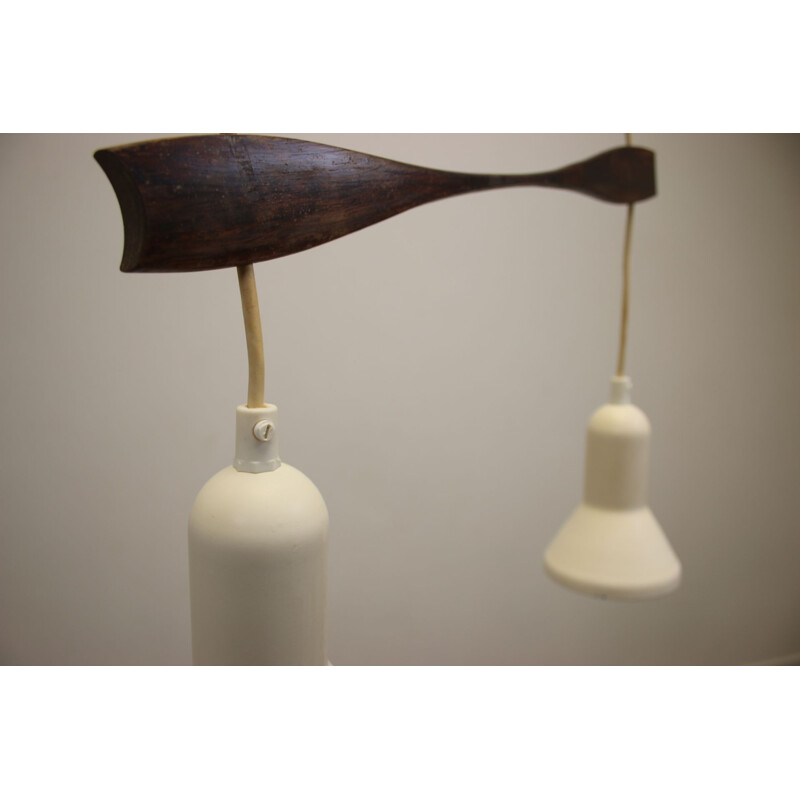 Vintage Scandinavian 2-arm hanging lamp