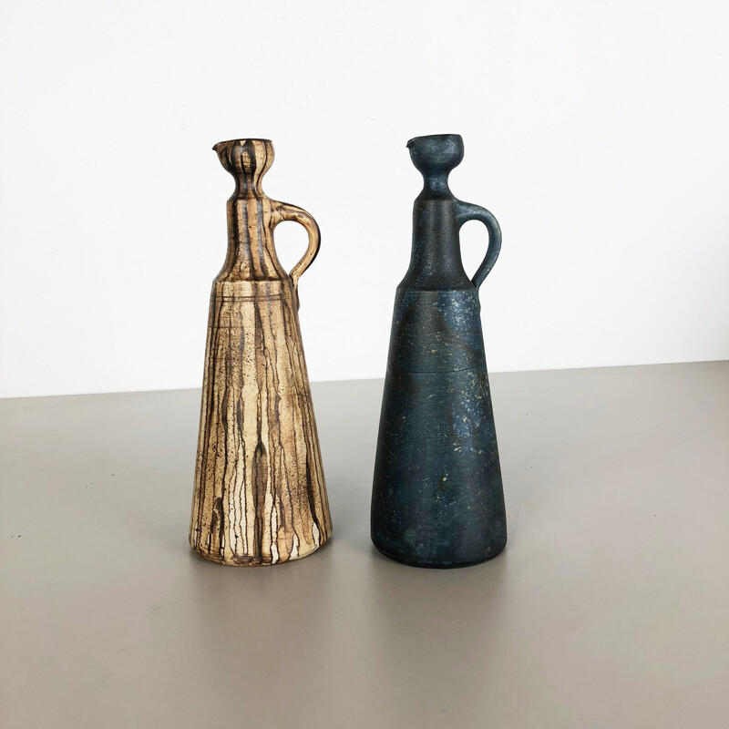Par de vasos de cerâmica vintage de Gerhard Liebenthron, Alemanha 1980