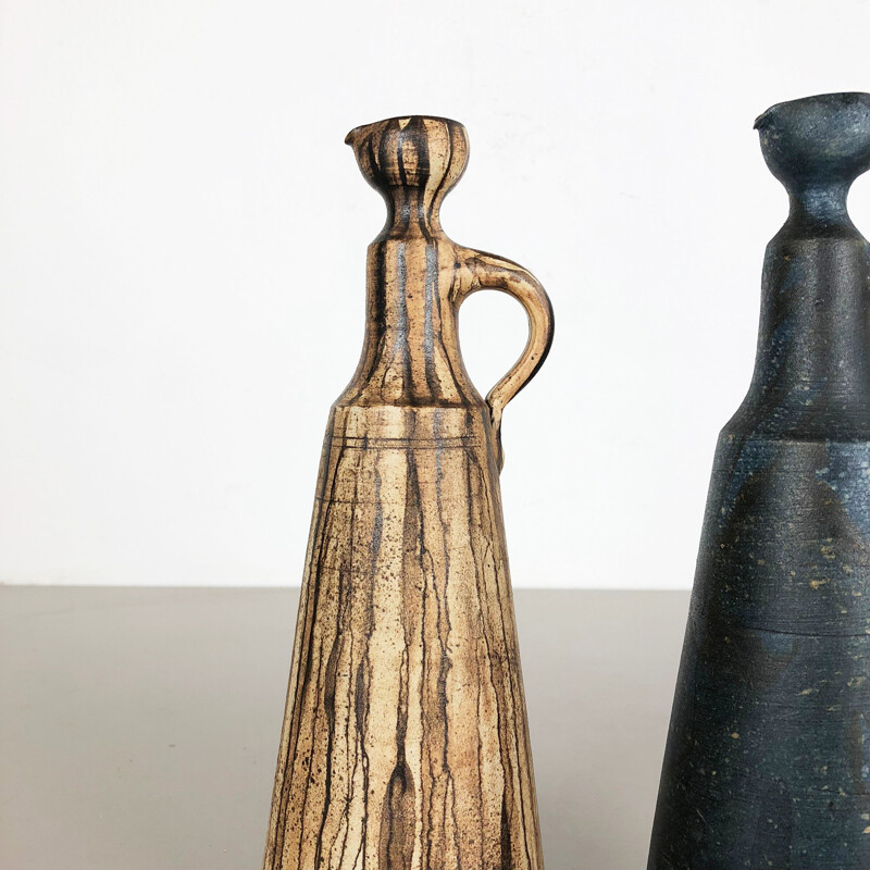 Paire de vases vintage en céramique de Gerhard Liebenthron, Allemagne 1980