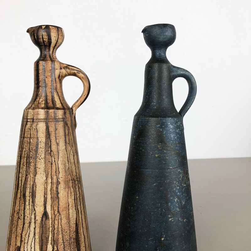 Paire de vases vintage en céramique de Gerhard Liebenthron, Allemagne 1980