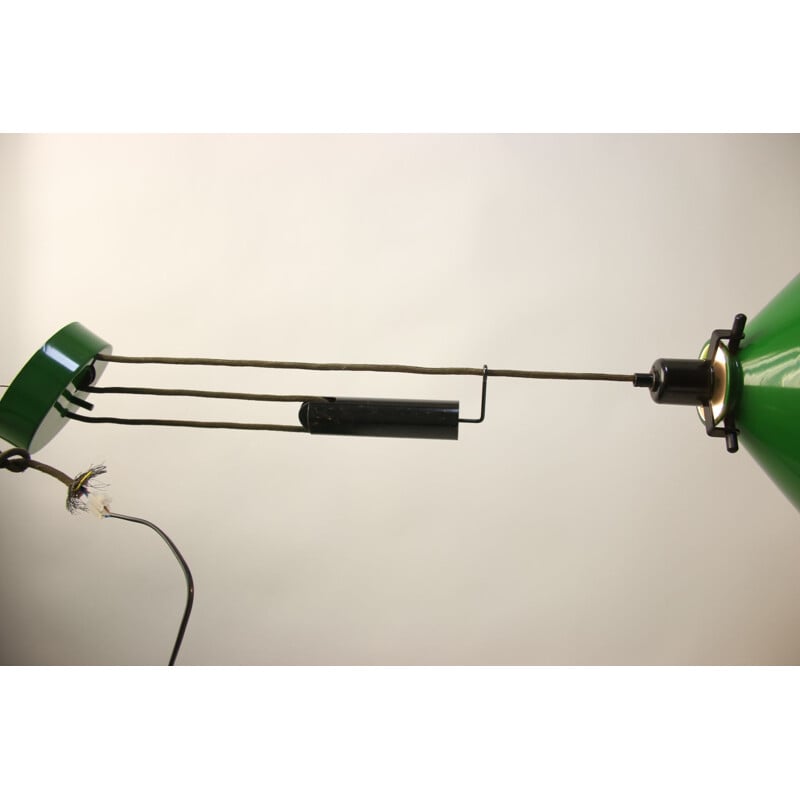 Large Green Hanging Lamp with Counterweight 