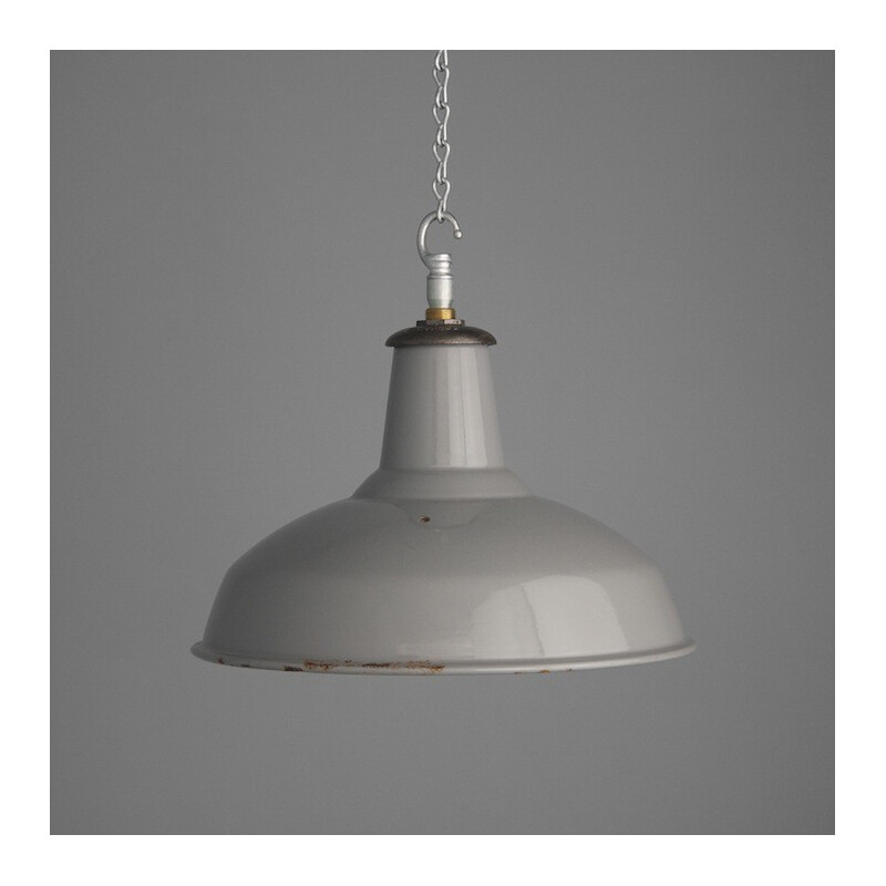 Suspension industrielle Benjamin en aluminium gris - 1950